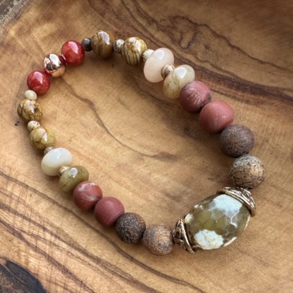 Agate, Jade and Jasper Bracelet